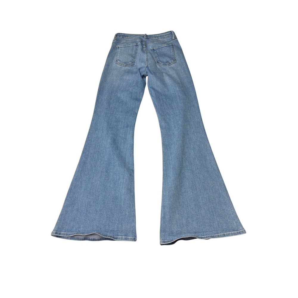 Just Black Denim Flare Jeans Womens 28X33 Light Wash High Rise Made in USA - Picture 8 of 14